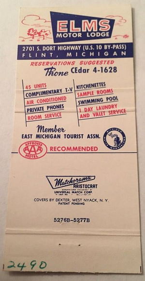 America Inn (Elms Motor Lodge) - Matchbook (newer photo)